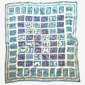 VTG Vera Verasheer silk blend scarf butterfly blue purple  Japan MCM